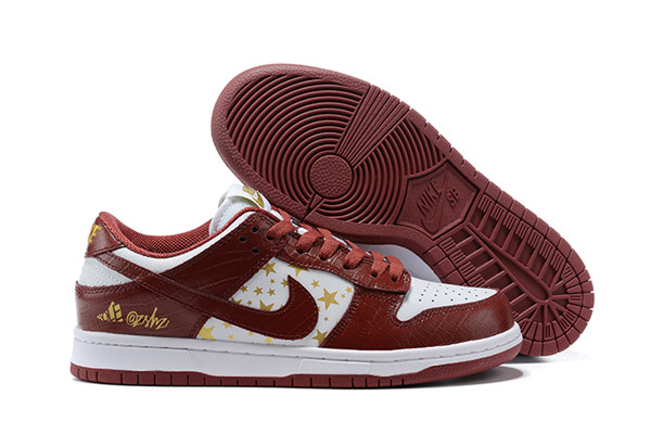 Women's Dunk Low SB Red/White Shoes 0116